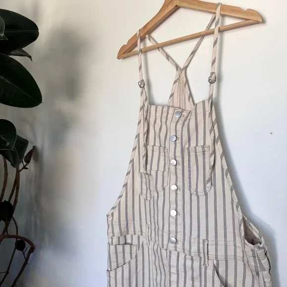 Pilcro Denim Stripe Painter Overalls - Picture 5 of 16